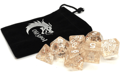 Old School Dice: 7 Set Polyhedral Particles Confetti OSDRPG-123